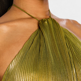 Emma | Metallinhohtoinen Halterneck-mekko